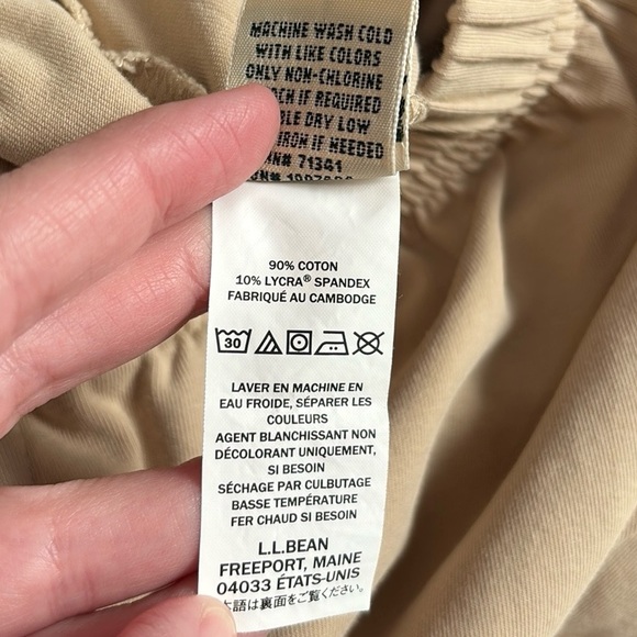L.L. Bean Elastic Waist Pull On Pants Cream Tan - Picture 5 of 7